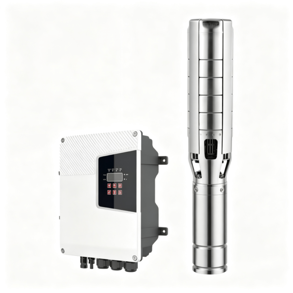 Z4/6SC-ADHY 6 inch Solar Borehole Pump, AC/DC Hybrid Centrifugal Submersible Water Pump with Stainless Steel Impeller and MPPT Controller